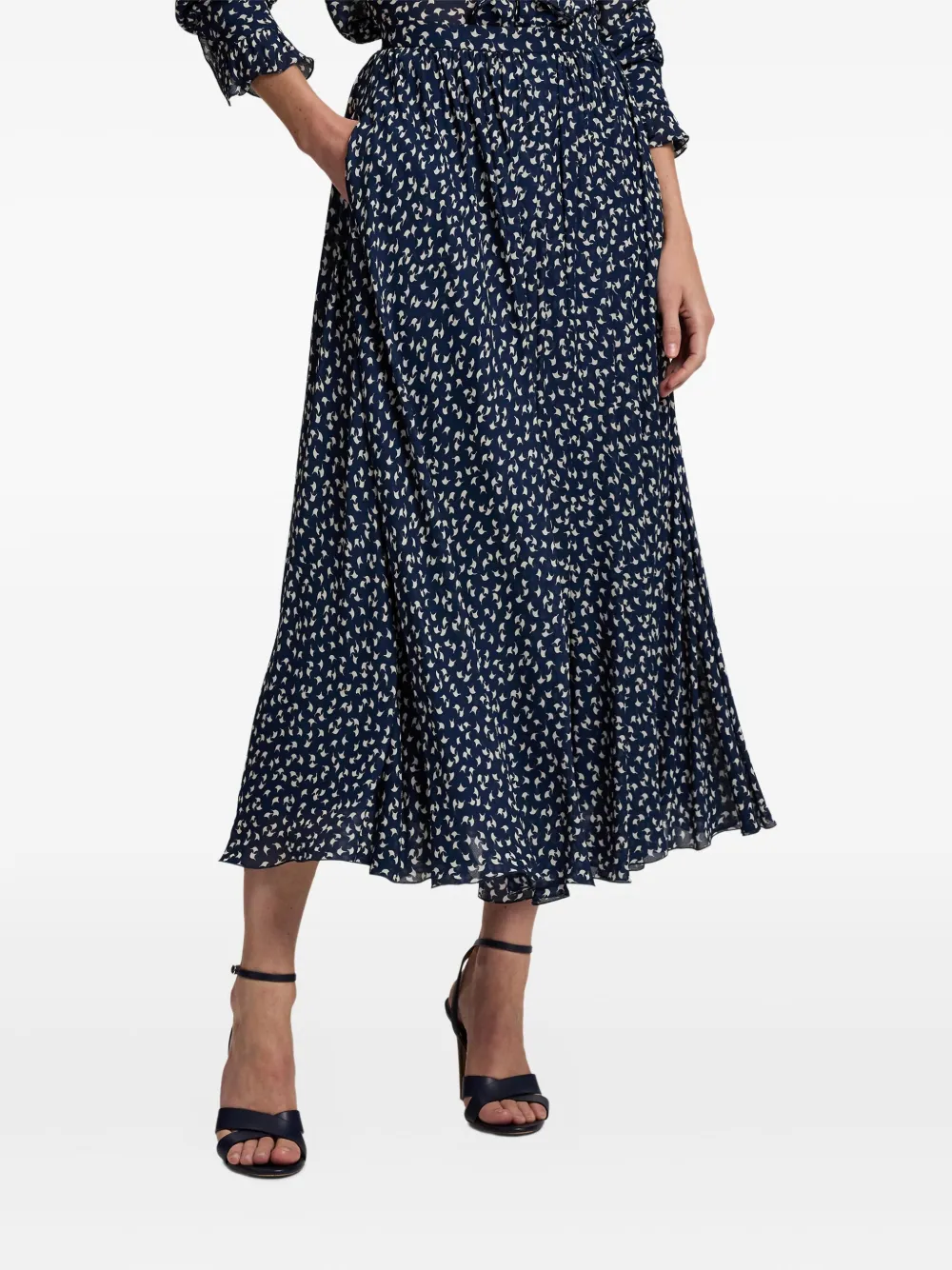 Ralph Lauren Rebekah Geometric-print Midi Skirt In Multi