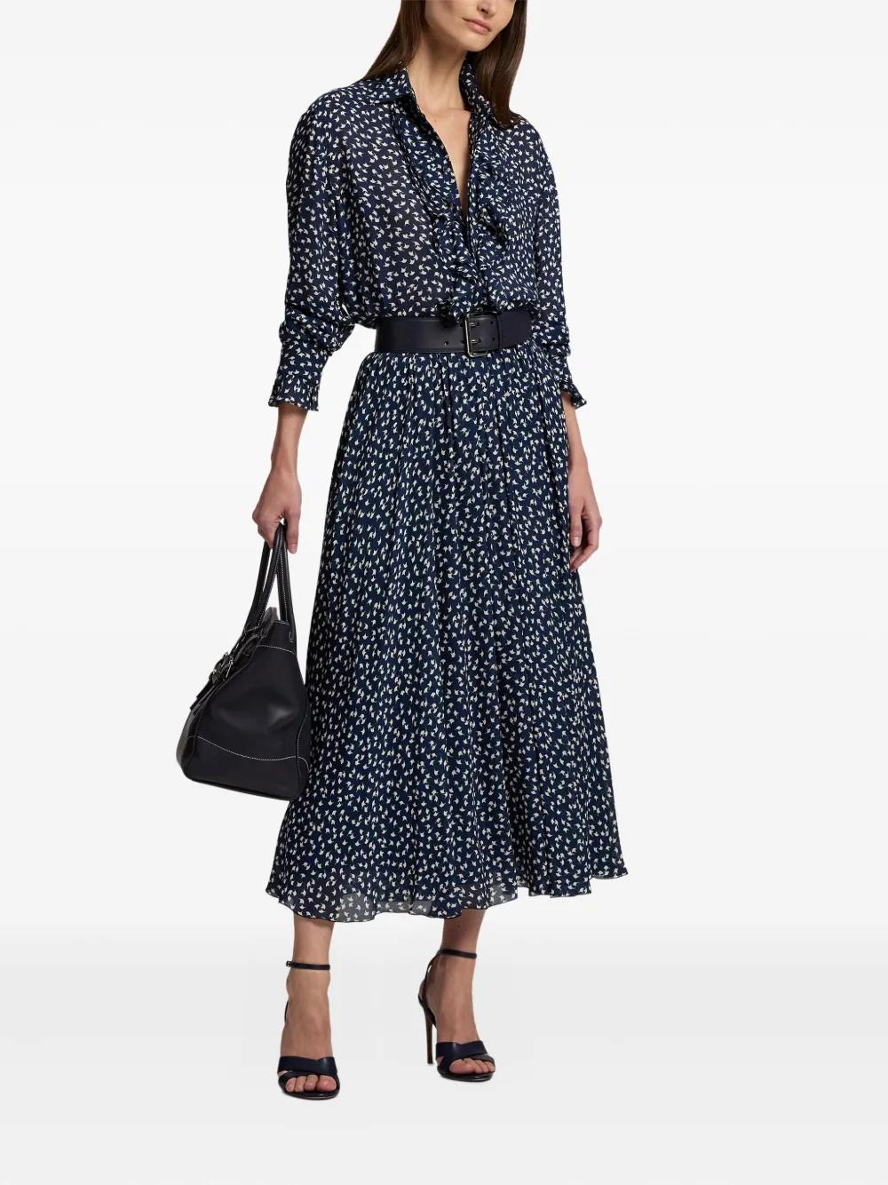 Ralph Lauren Rebekah Geometric-print Midi Skirt In Multi