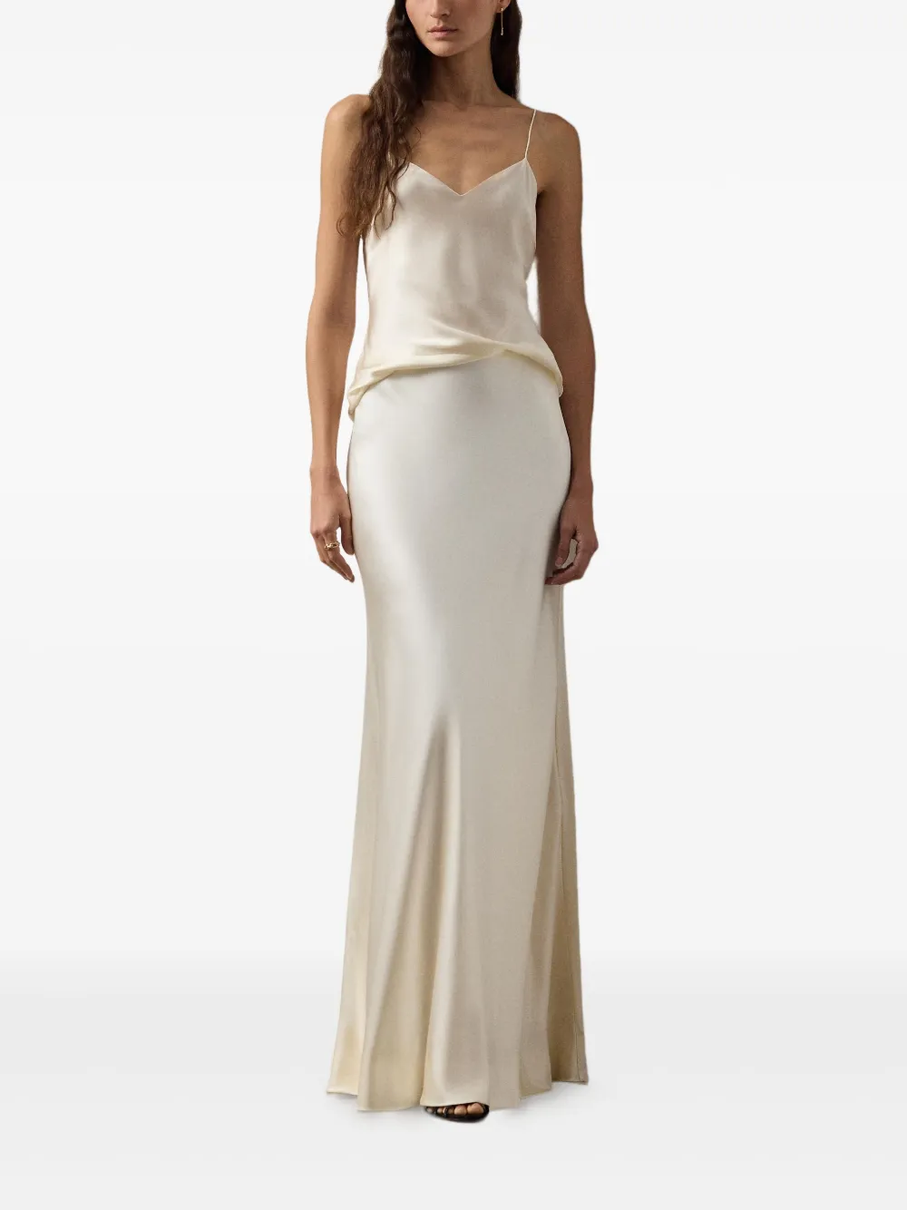 Ralph Lauren Annelia V-neck Spaghetti-straps Tank Top In Neutral