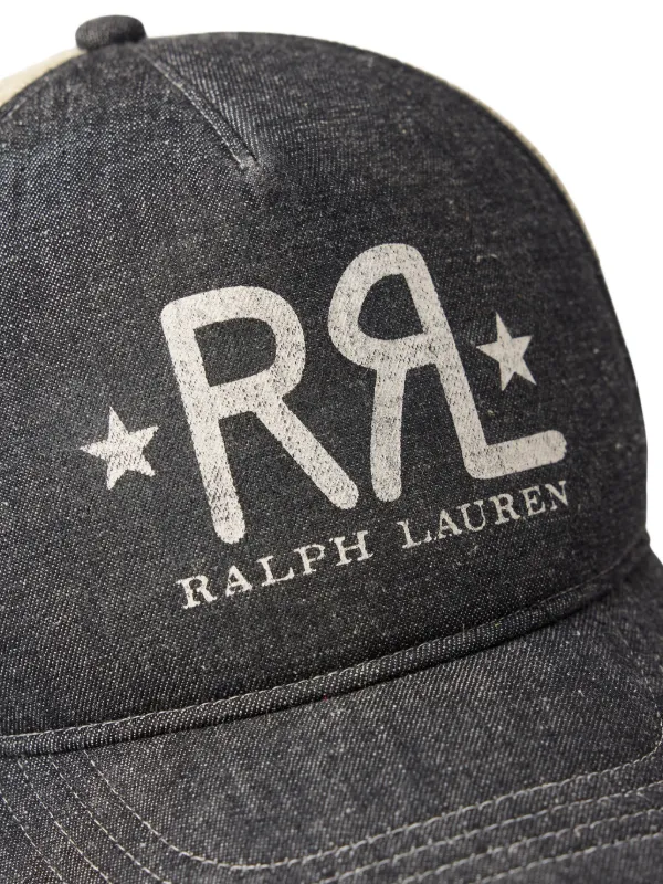 Ralph Lauren RRL logo-print Mesh Cap | Black | FARFETCH