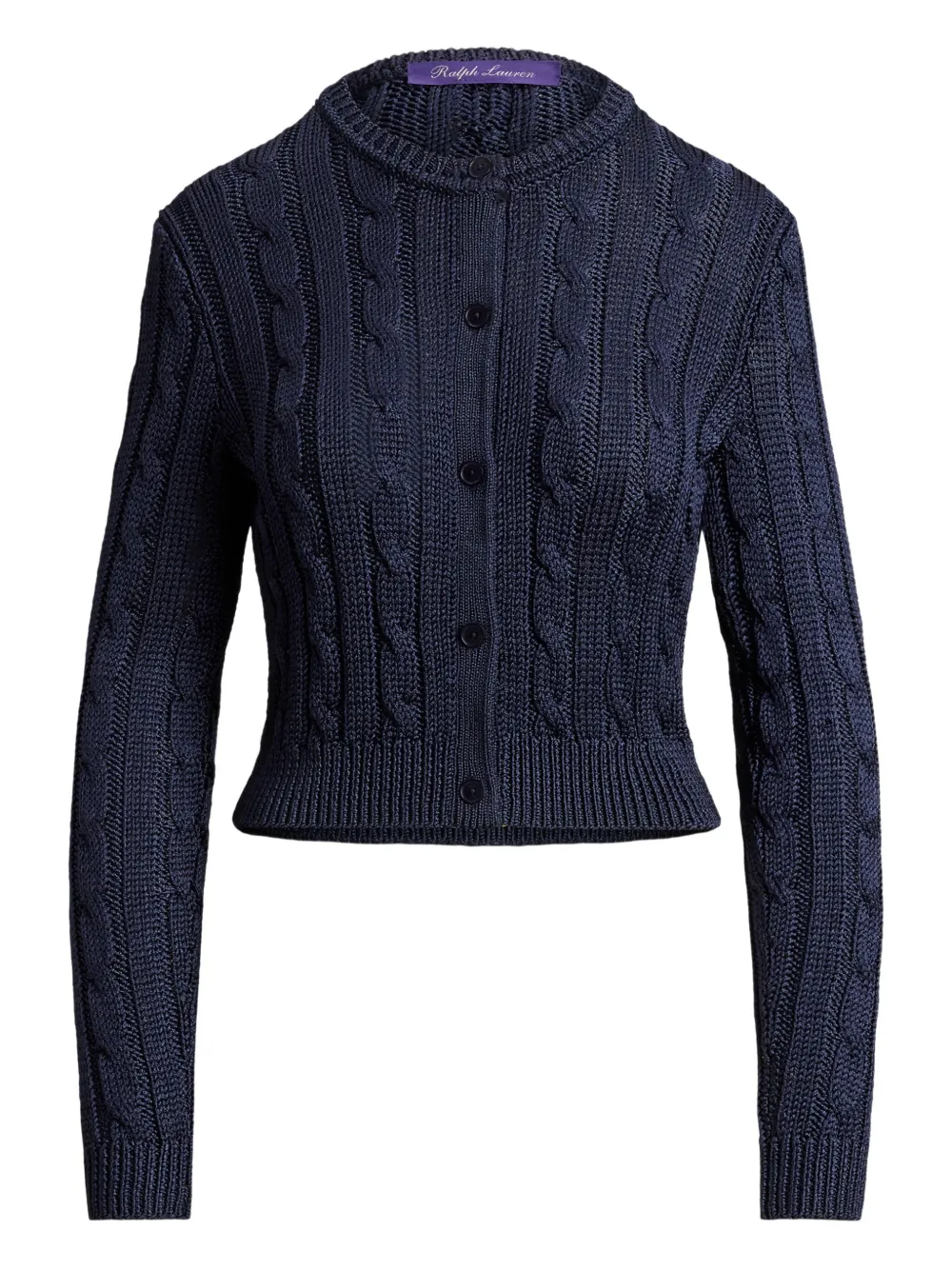 Ralph Lauren Cable-knit Buttoned Cardigan In Blue