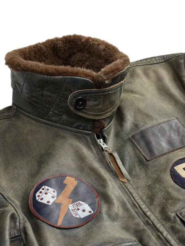 Ralph Lauren RRL Leather Bomber Jacket | Blue | FARFETCH