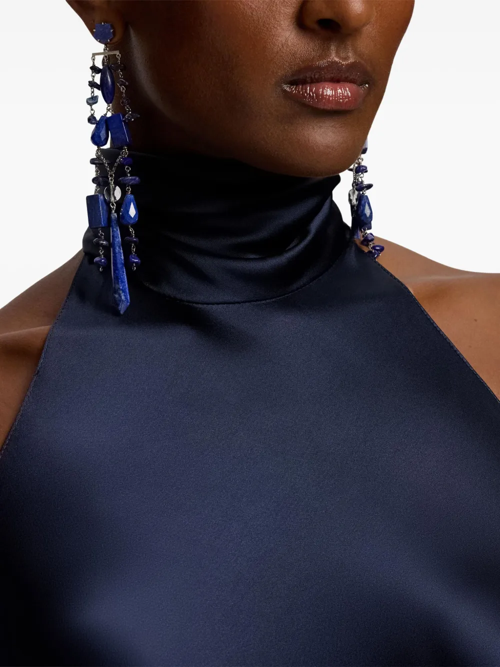 Ralph Lauren Collection Chilton top met halternek en open rug Blauw