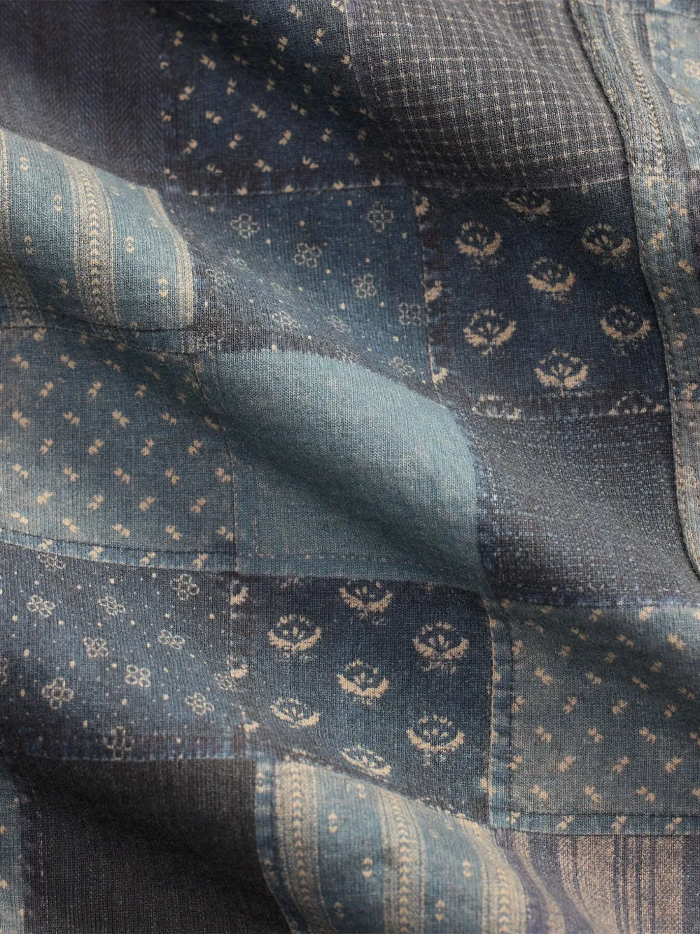 Ralph Lauren RRL Jack met patchwork en knoop Blauw