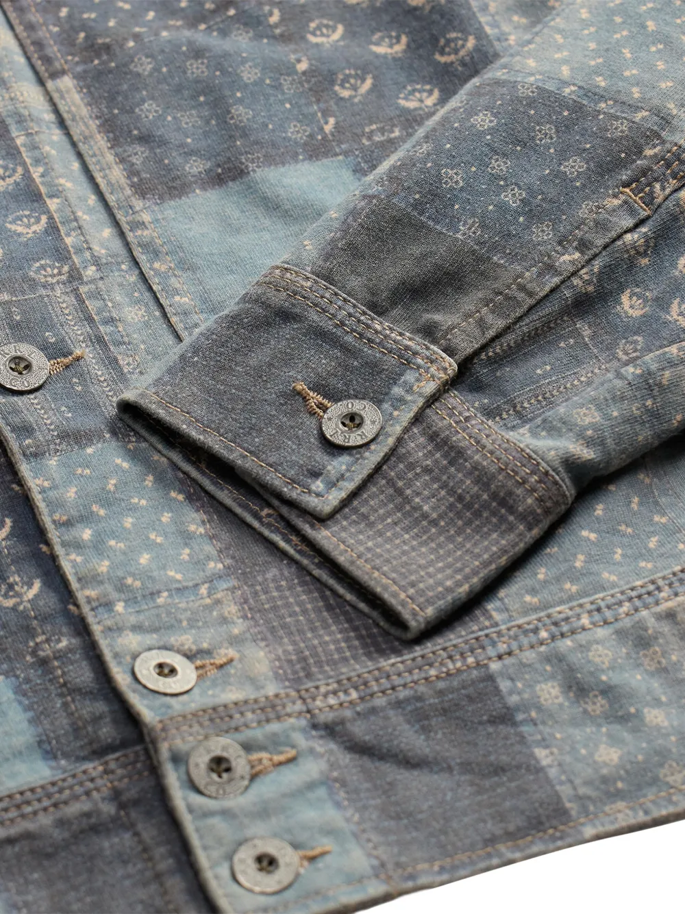 Ralph Lauren RRL Jack met patchwork en knoop Blauw
