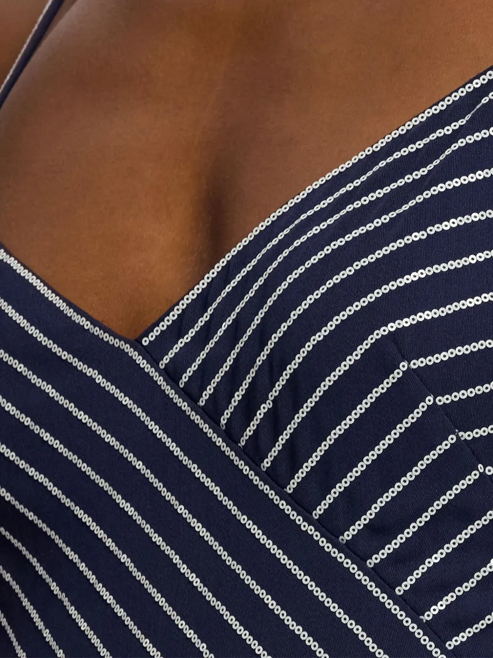 Ralph Lauren Caitlin Sequined Striped Maxi Dress In Blue