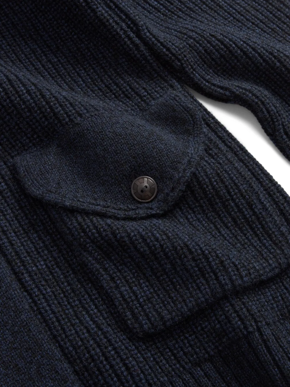 Shawl-Collar Buttoned Cardigan