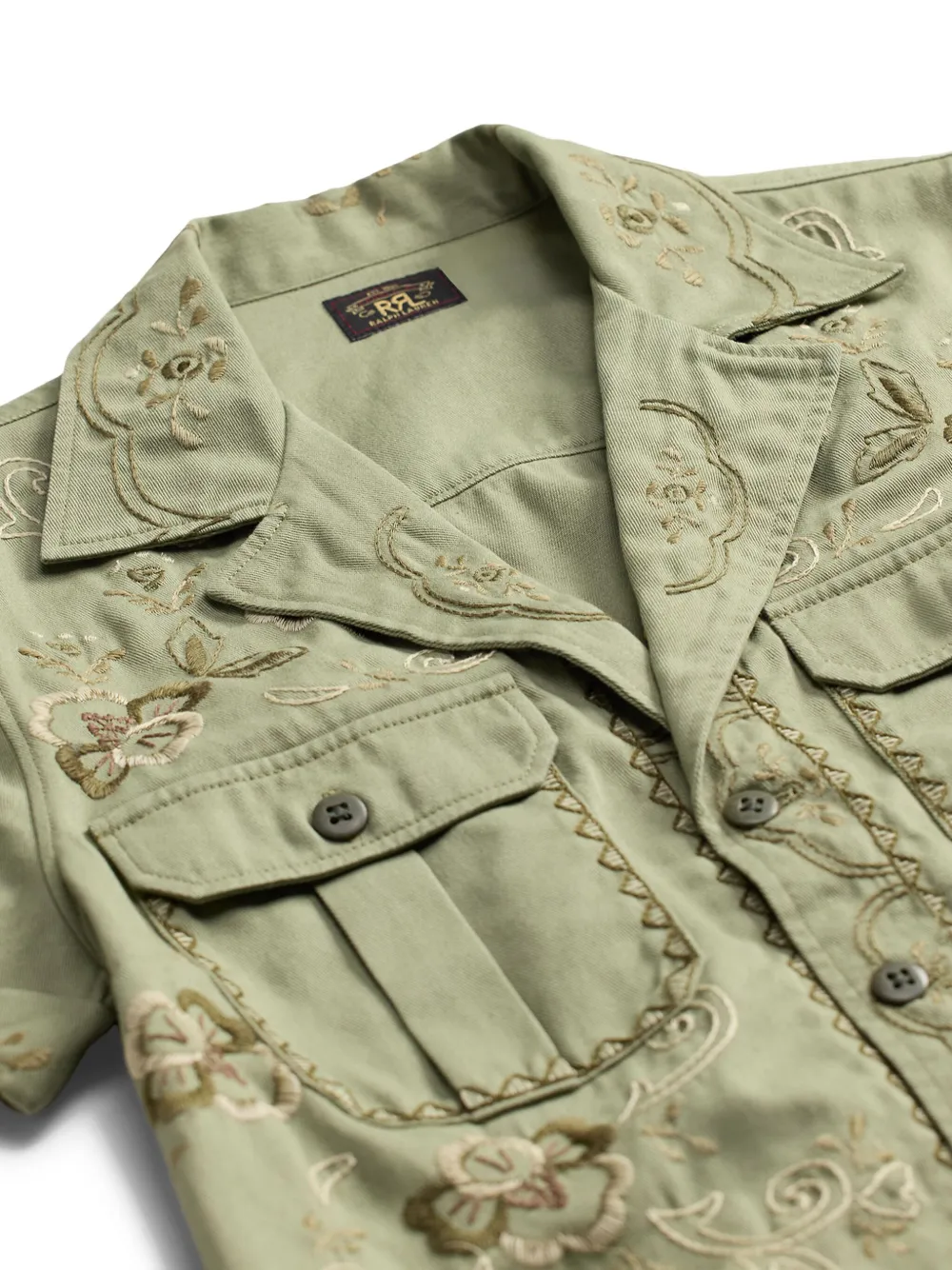 Ralph Lauren RRL Blouse met geborduurde gesp Groen