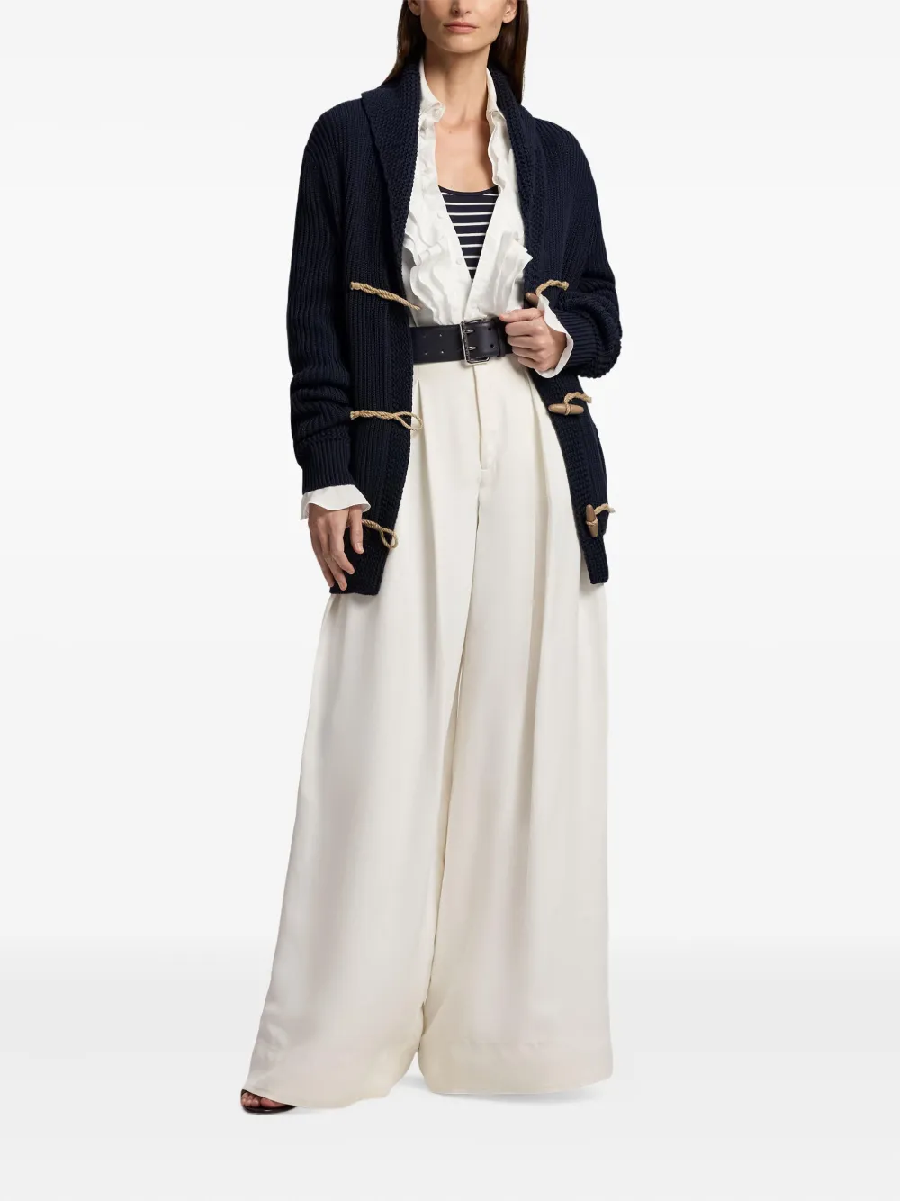 Ralph Lauren Shawl-collar Toggle Cardigan In Blue