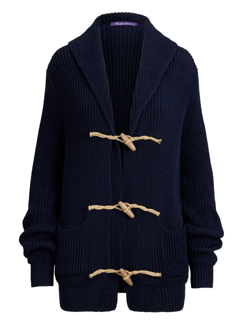 Ralph Lauren Shawl-collar Toggle Cardigan In Blue