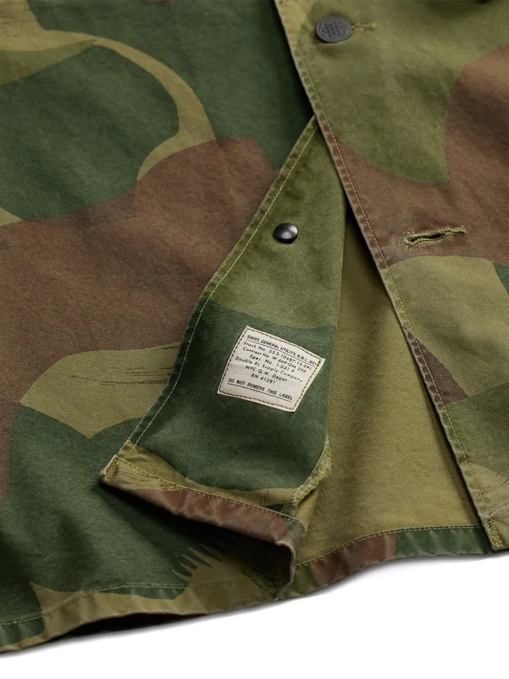 Ralph Lauren RRL Overhemd met camouflageprint en knopen Groen