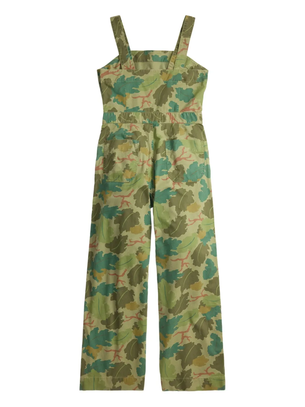  Ralph Lauren Rrl Buttoned Camouflage Jumpsuit - Green 