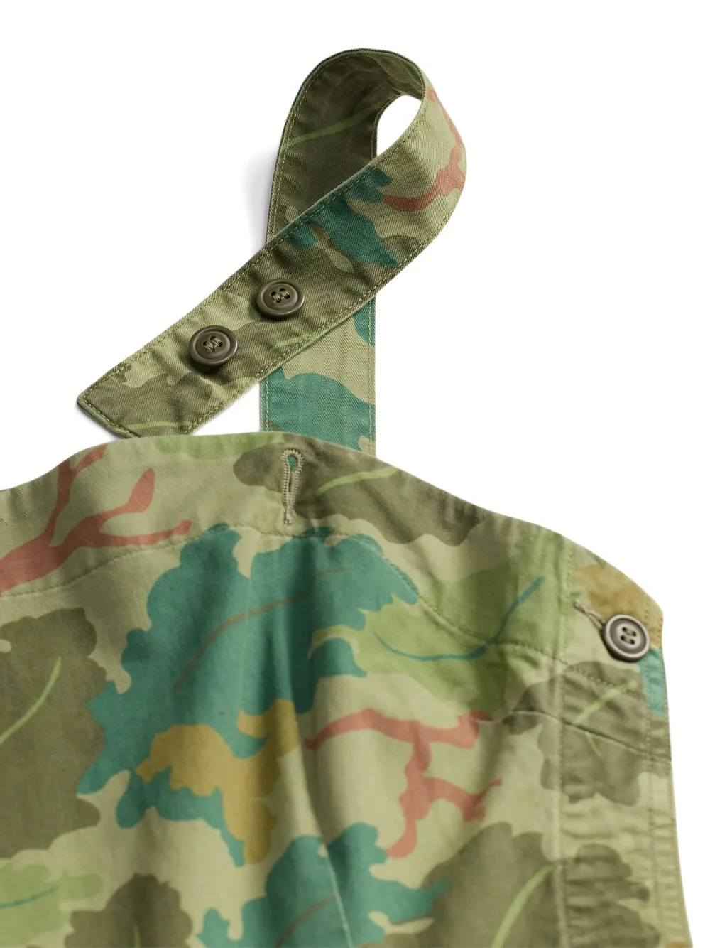 Ralph Lauren RRL Jumpsuit met knopen en camouflageprint Groen