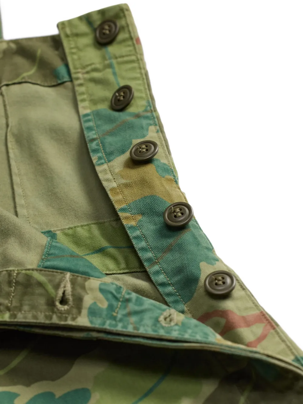 Ralph Lauren RRL Jumpsuit met knopen en camouflageprint Groen