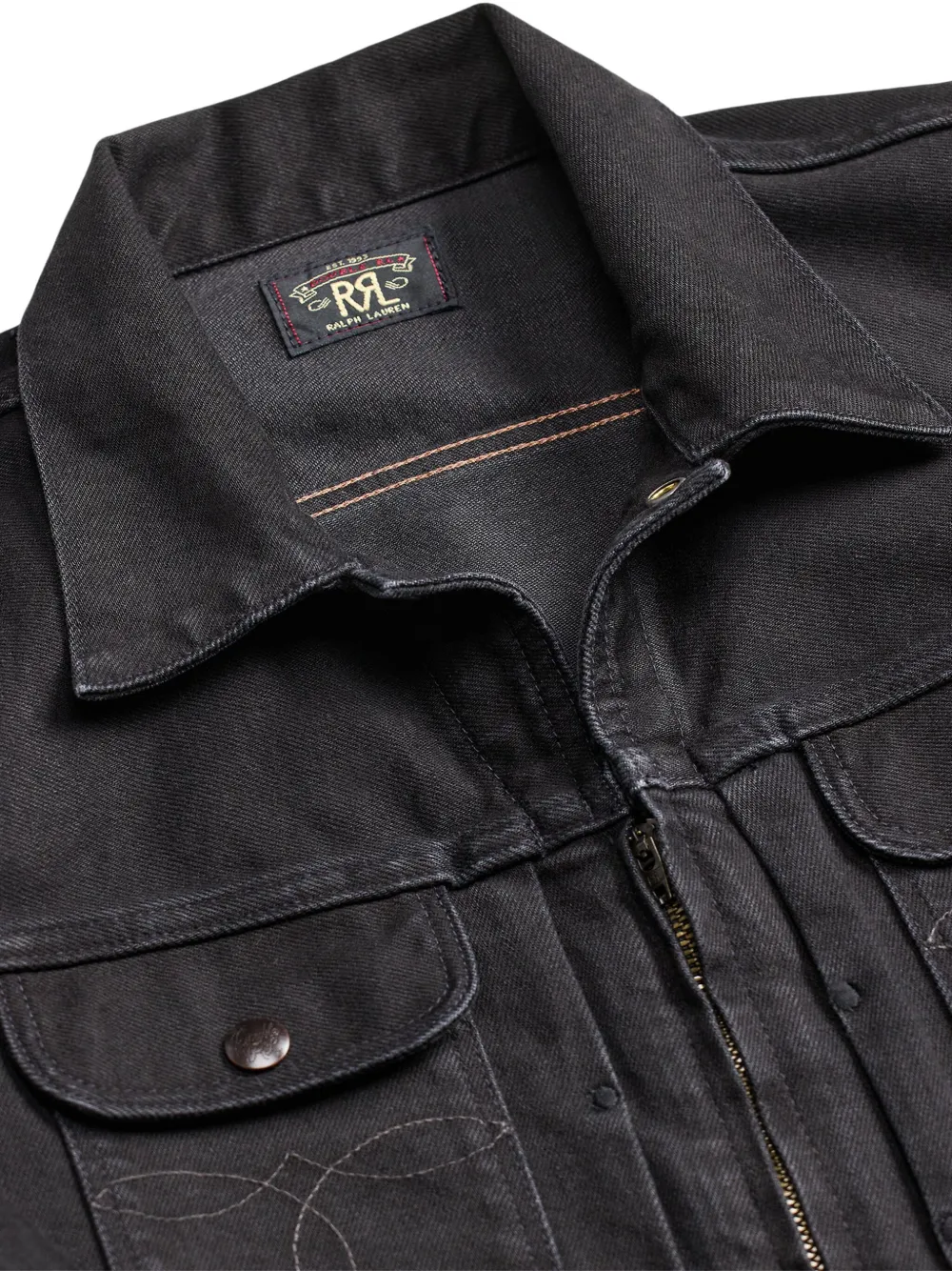 Ralph Lauren RRL Denim jumpsuit met rits Zwart