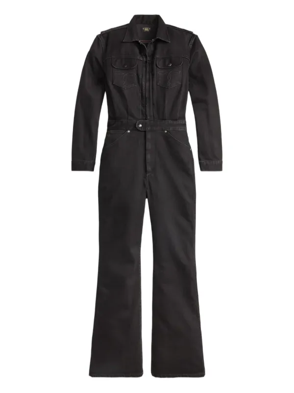 【希少品】POLO Ralph Lauren ジャンプスーツ サイズ0 Ralph Lauren RRL ジップ デニムジャンプスーツ | ブラック | FARFETCH JP