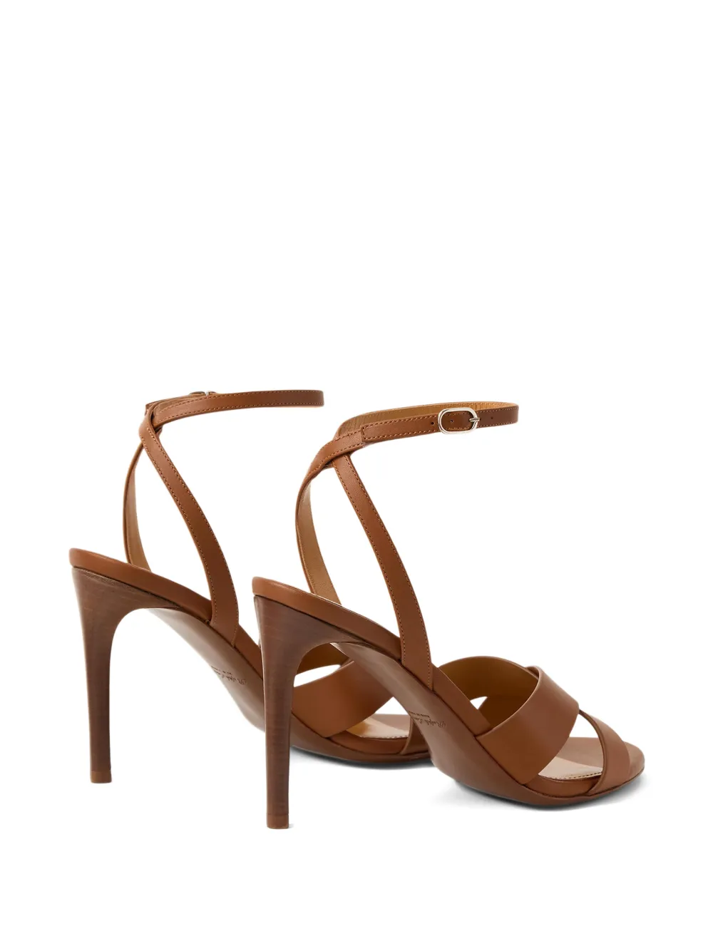 Ralph Lauren Collection Cleary sandalen met gekruist enkelbandje Bruin