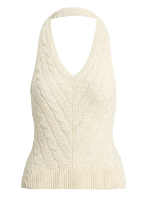 Ralph Lauren Collection cable-knit halterneck vest