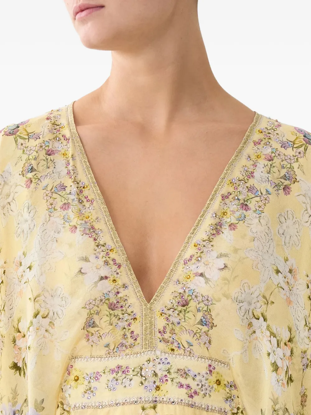 Camilla Darling Buds V-neck Maxi Dress In Yellow