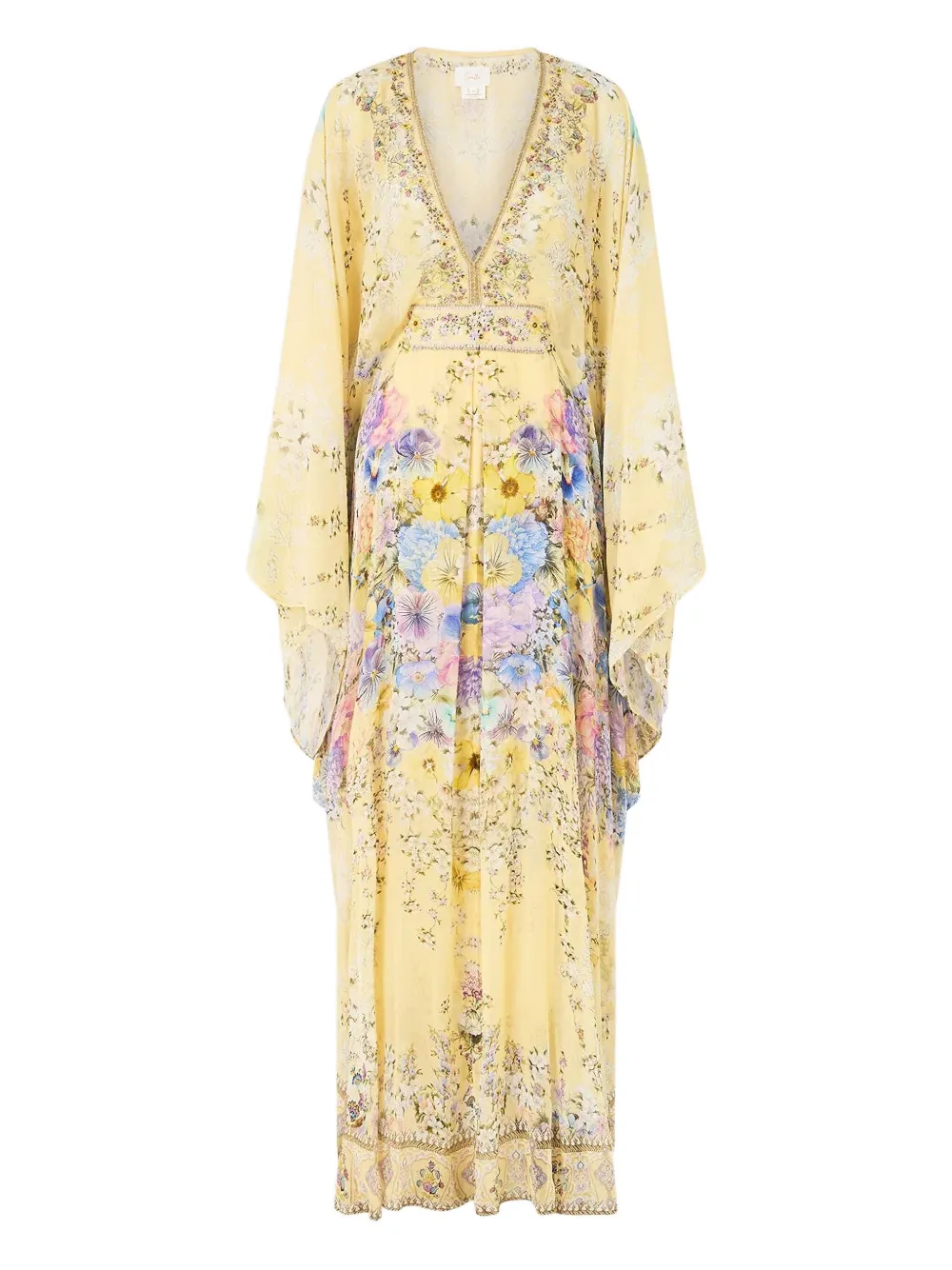 Camilla Darling Buds V-neck Maxi Dress In Yellow