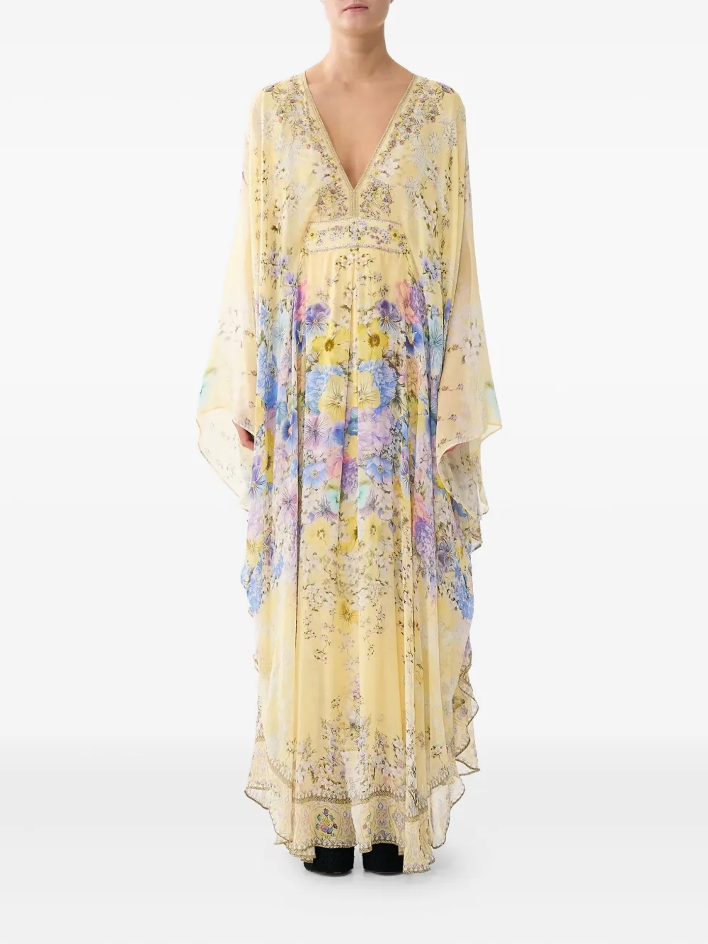 Camilla Darling Buds V-neck maxi dress - Geel