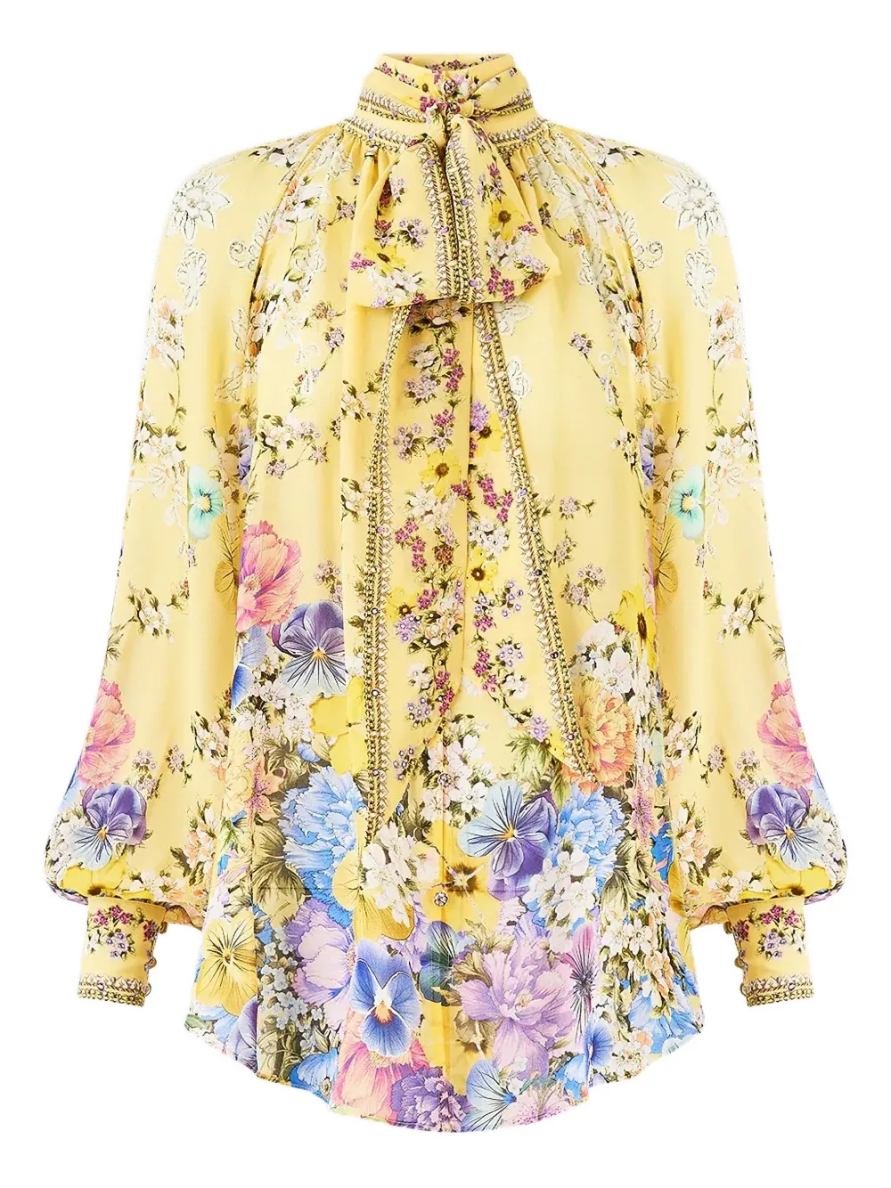 Camilla Darling Buds Schluppenbluse | Gelb | Image 1