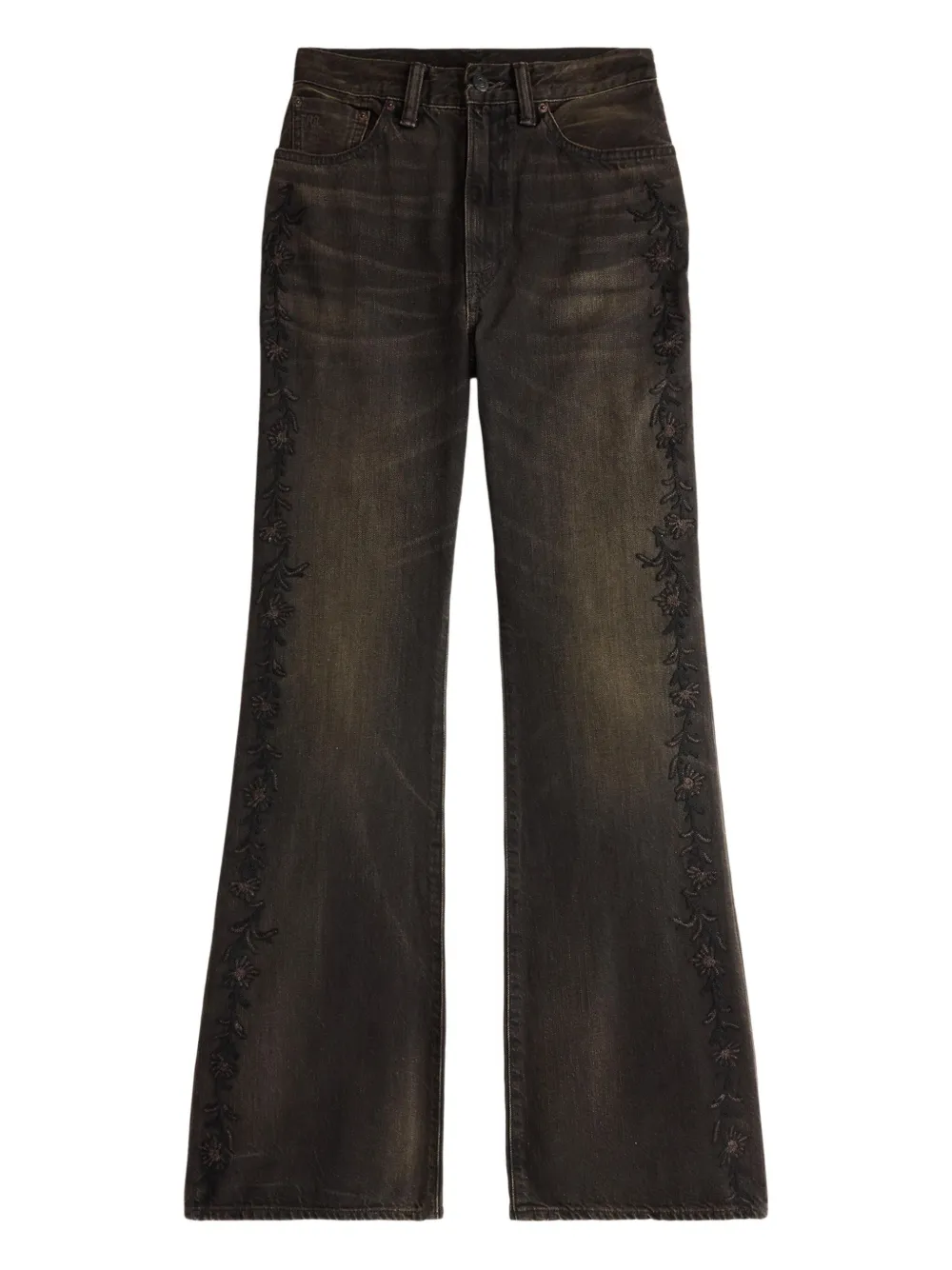 Ralph Lauren RRL Jeans svasati con ricamo - Nero