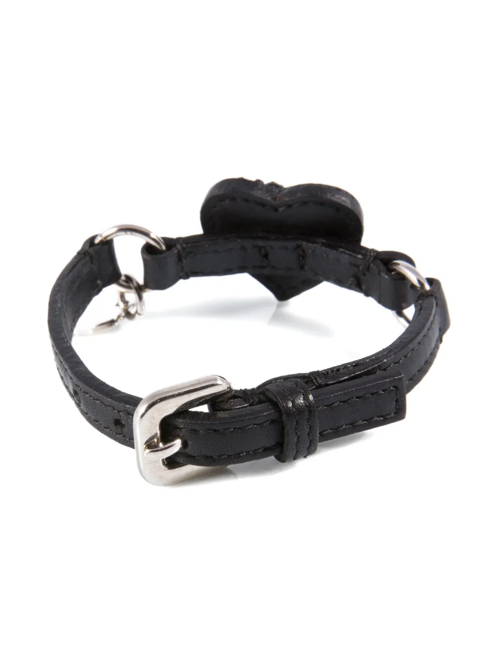 Pre-owned Prada 2000s Heart Bracelet In Black