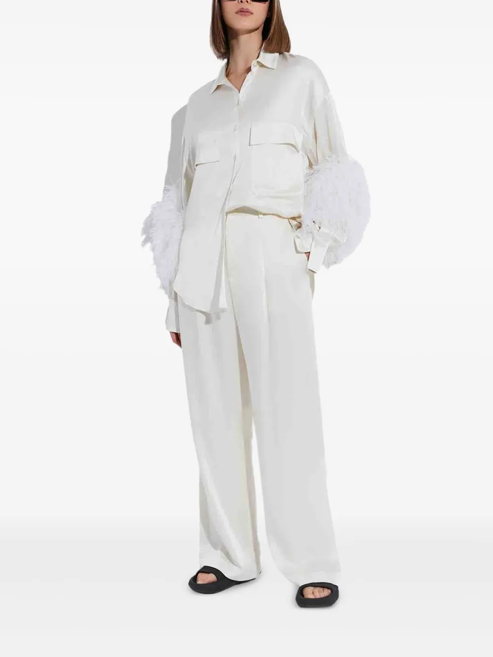 LAPOINTE flap-pockets ostrich-feather shirt | Camisas | Image 2