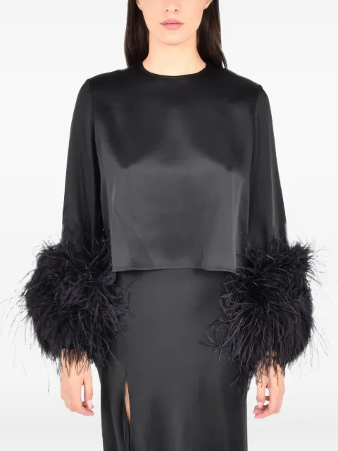 LAPOINTE ostrich-feathers long sleeves top