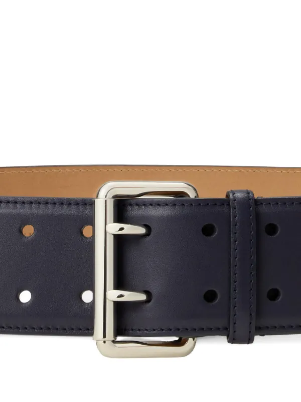Ralph Lauren Wide Italian Calfskin Leather Double Prong Roller Buckle Belt Ralph Lauren Double-Buckle Stacked Wide Leather Belt - Belts  main image 3