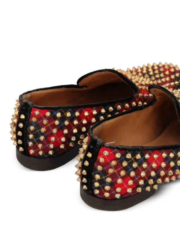 Christian Louboutin Pre-Owned spikes-embellishment Loafers | Red