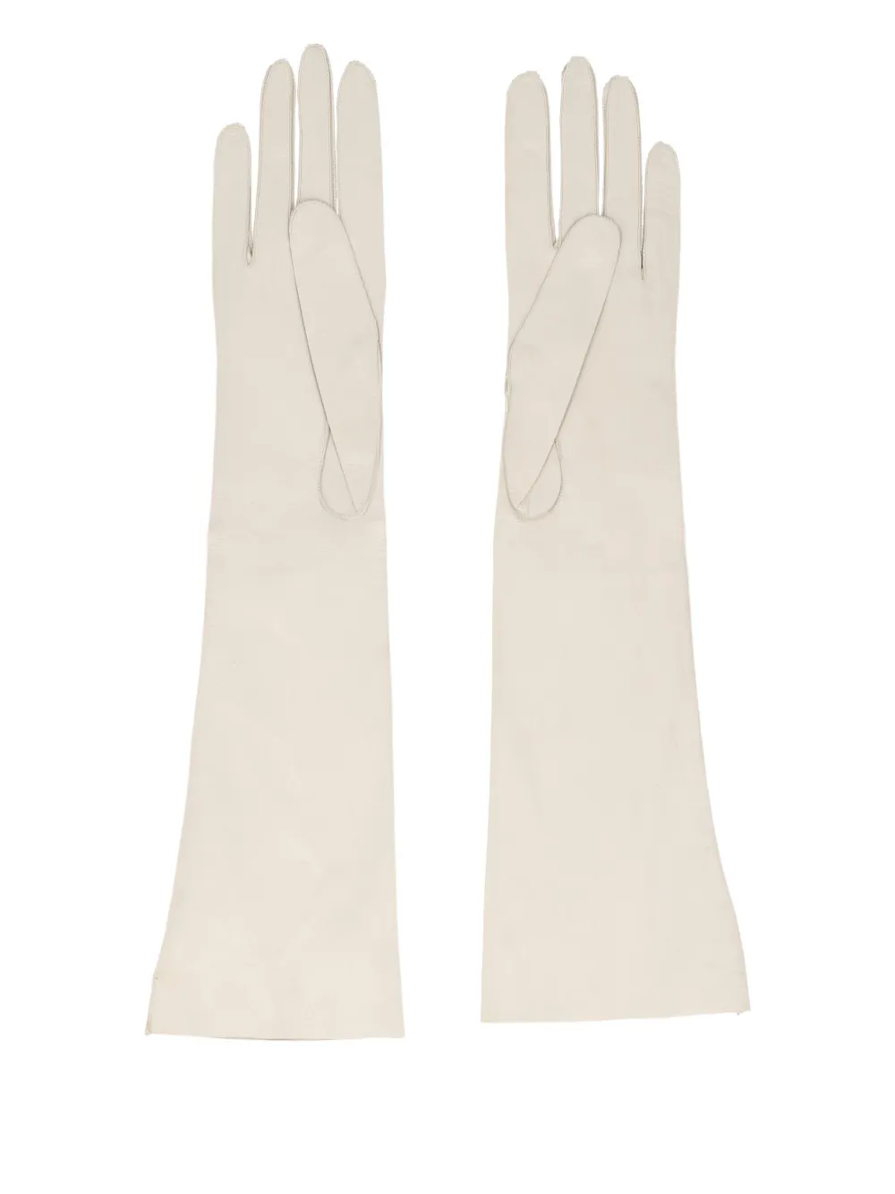 Pre-owned Vintage Leather Gloves In White