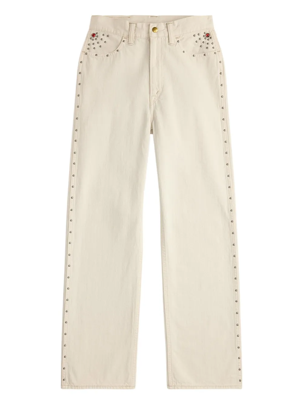 Ralph Lauren RRL Gerade Jeans mit Nieten - Nude