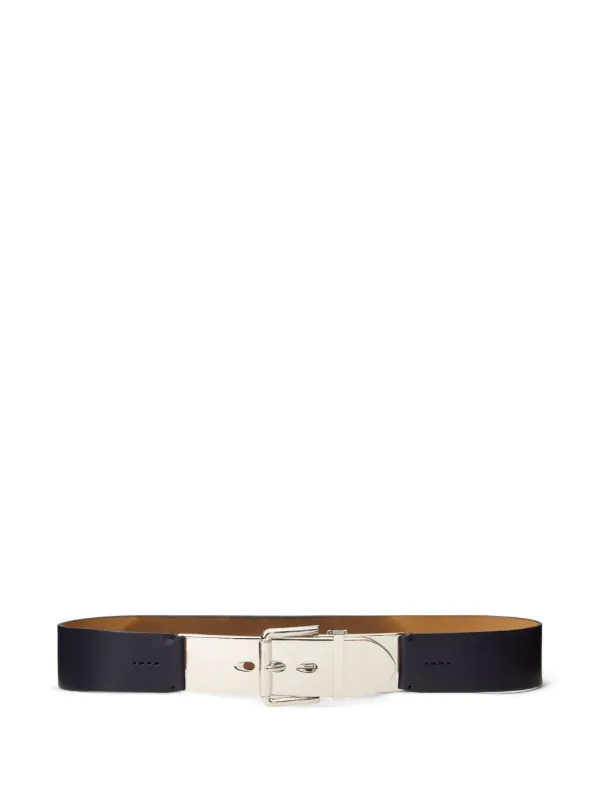 Ralph Lauren Collection Letter-opener Buckle Calfskin Belt in Blue