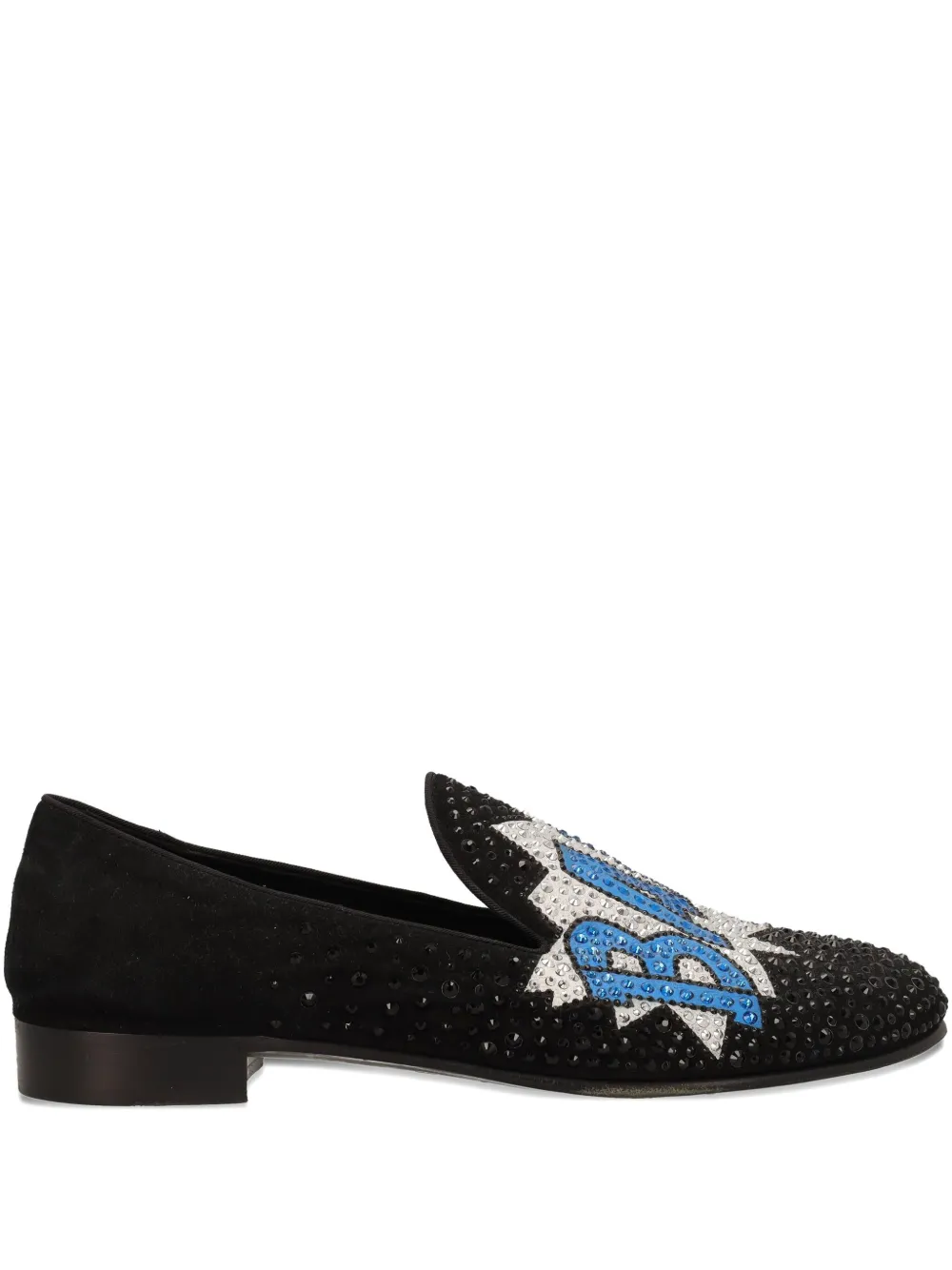Giuseppe Zanotti rhinestone-embellishment loafers - ブラック