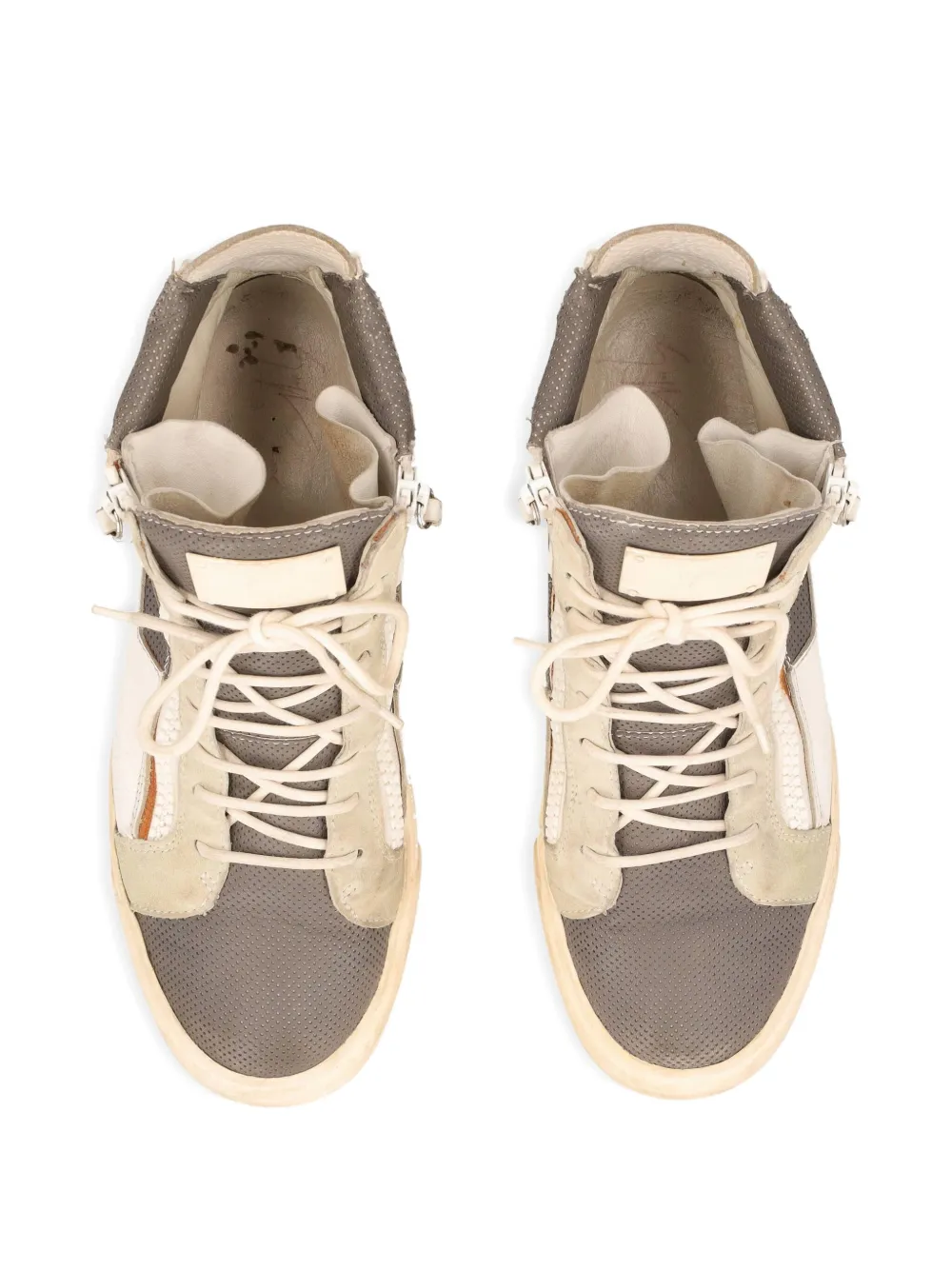 Pre-owned Giuseppe Zanotti Leather Sneakers In Gray