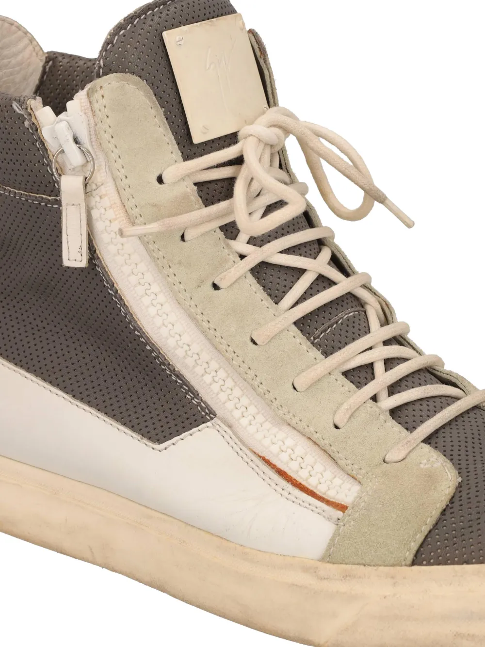 Pre-owned Giuseppe Zanotti Leather Sneakers In Gray