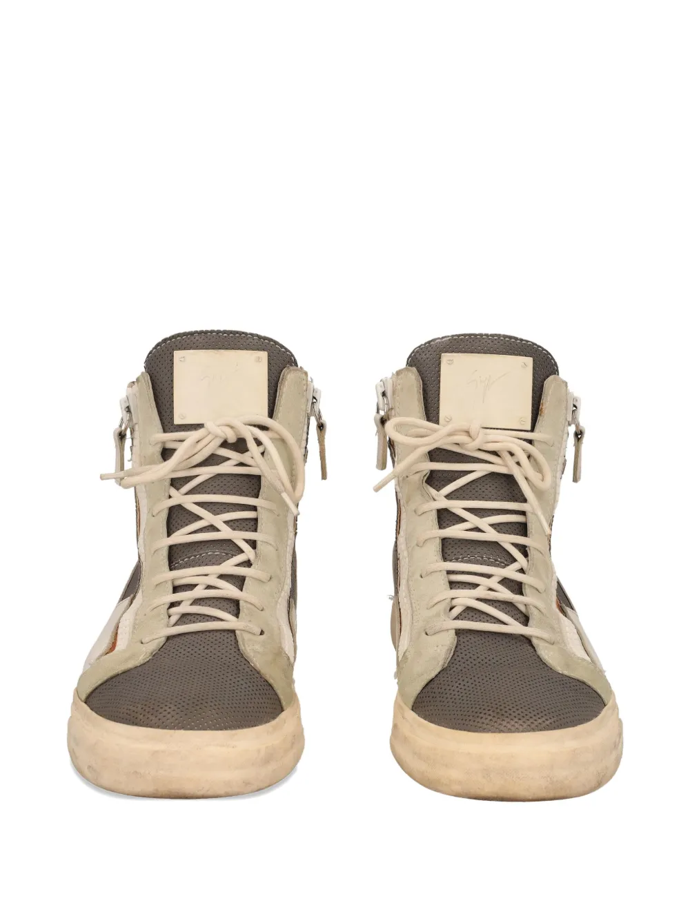 Pre-owned Giuseppe Zanotti Leather Sneakers In Gray