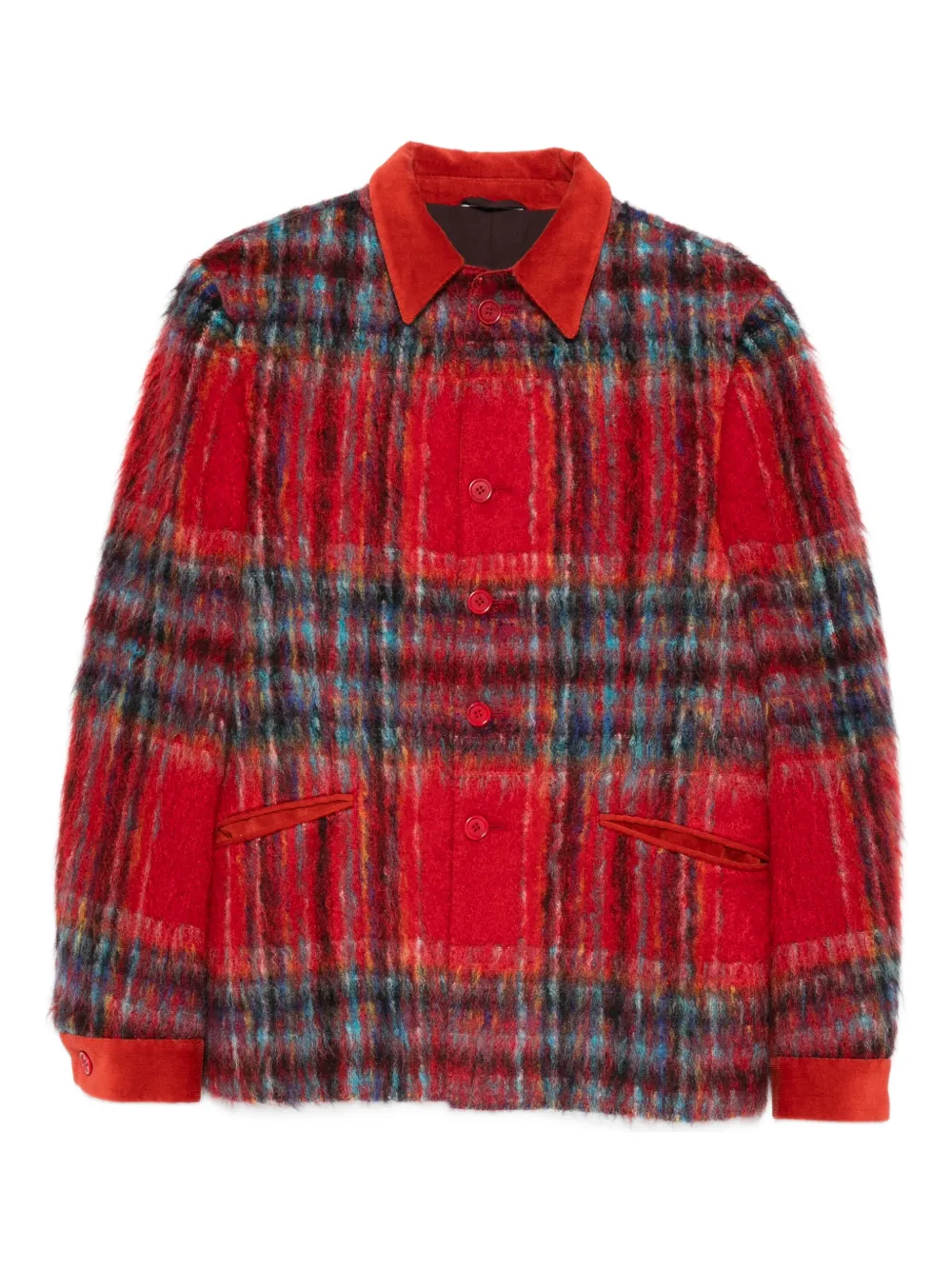 Romeo Gigli Pre-Owned chamarra a cuadros con botones | rojo | Image 1