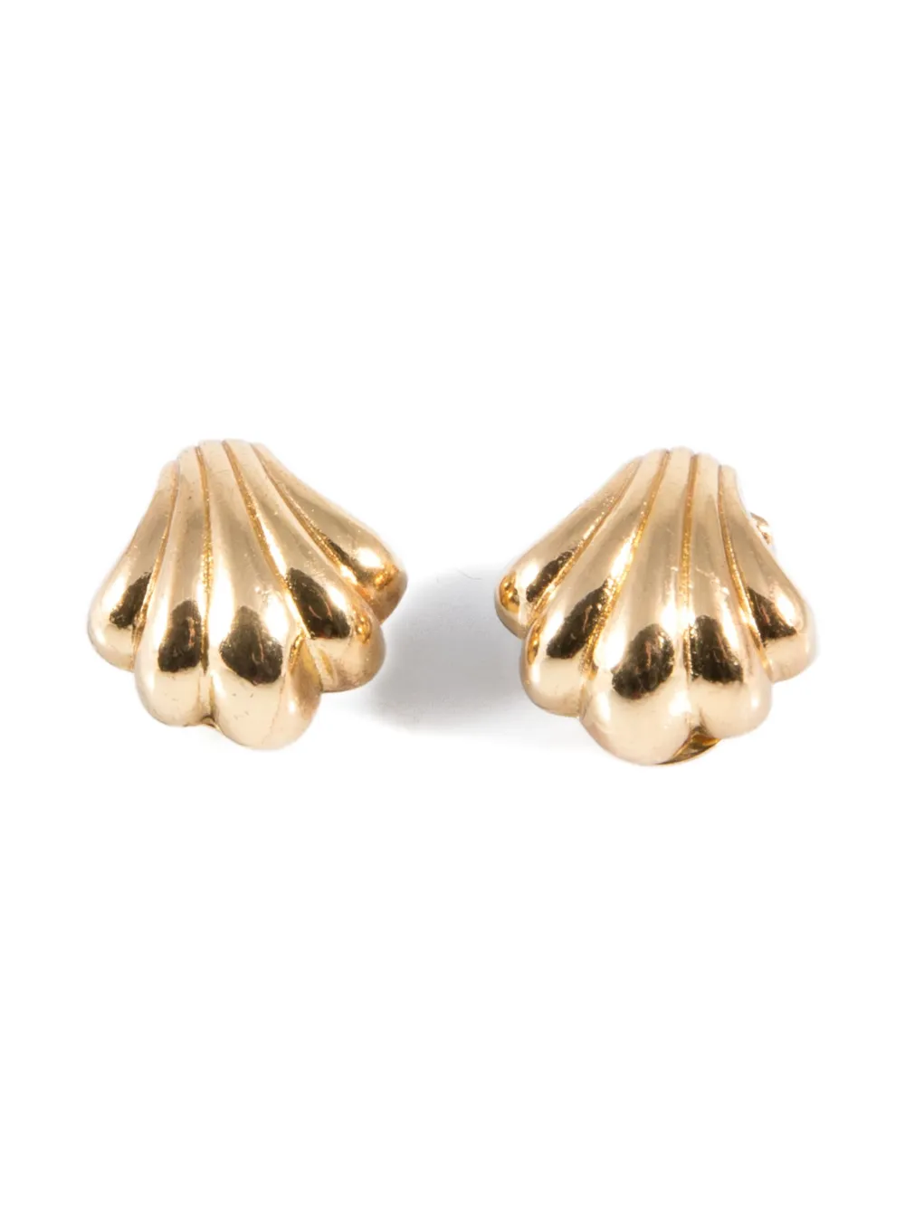 DIOR Pre-owned 1990s Shell Clip-on Earrings In Gold