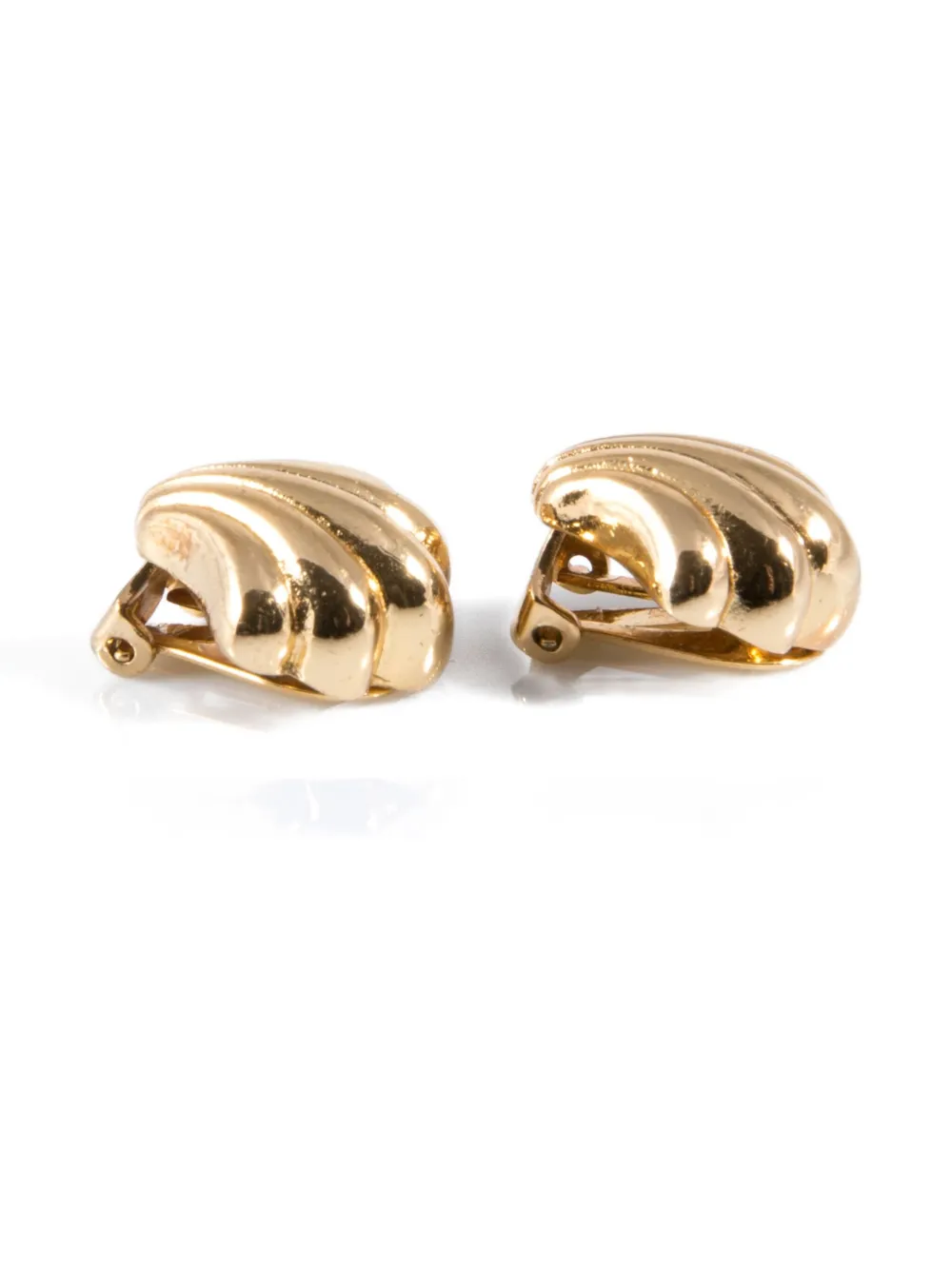 DIOR Pre-owned 1990s Shell Clip-on Earrings In Gold