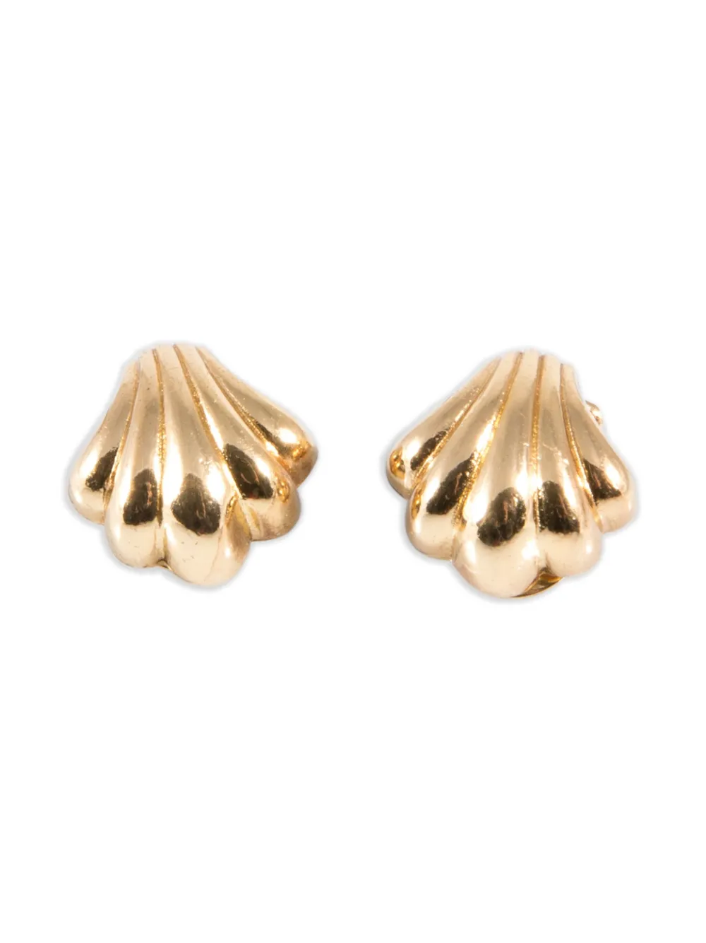 Christian Dior Pre-Owned 1990s shell clip-on earrings - ゴールドトーン