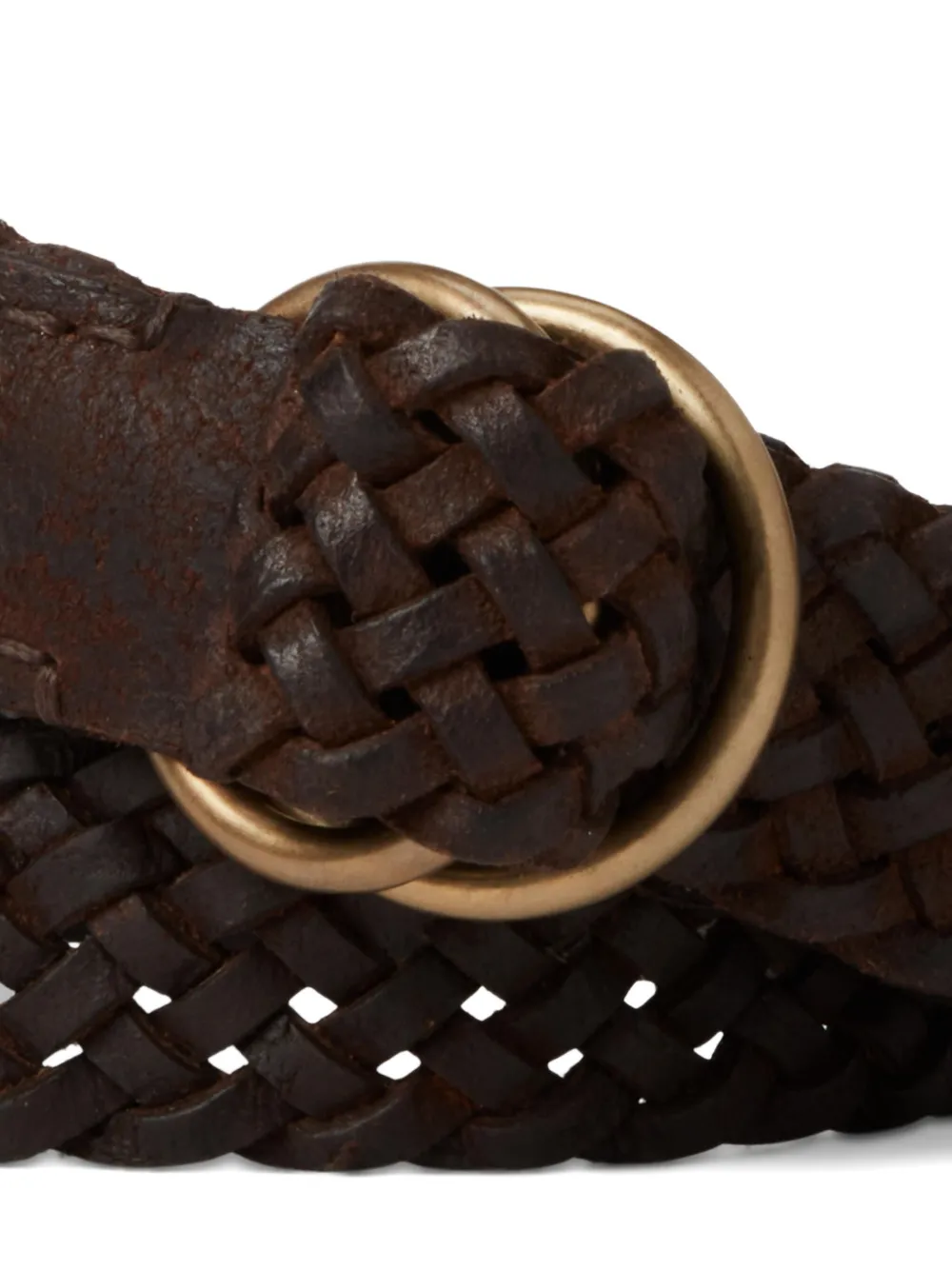 Ralph Lauren RRL Leren riem met dubbele ring Bruin