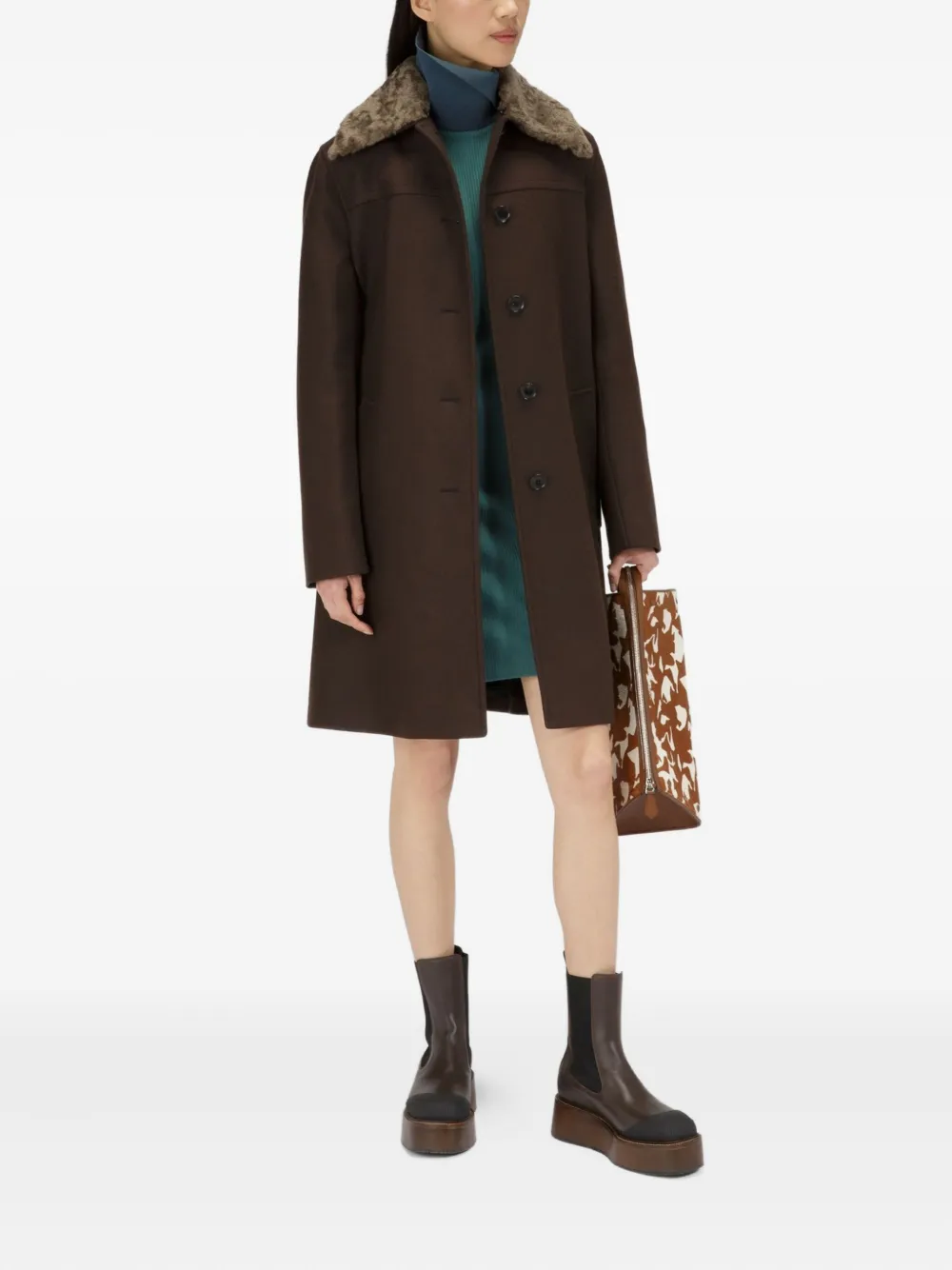 Bally shearling-collar wool coat | Single Breasted Coats | Image 2