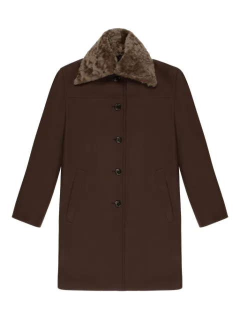Bally shearling-collar wool coat