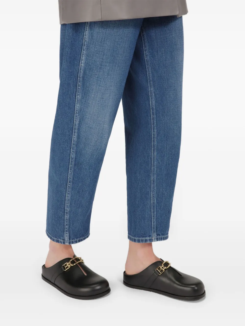 Bally Francine leather slippers Zwart