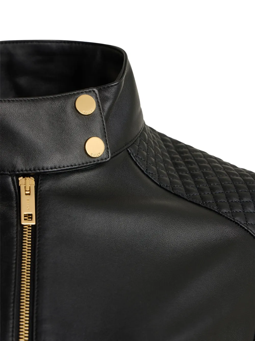 Bally Quilted Leather Jacket In Black