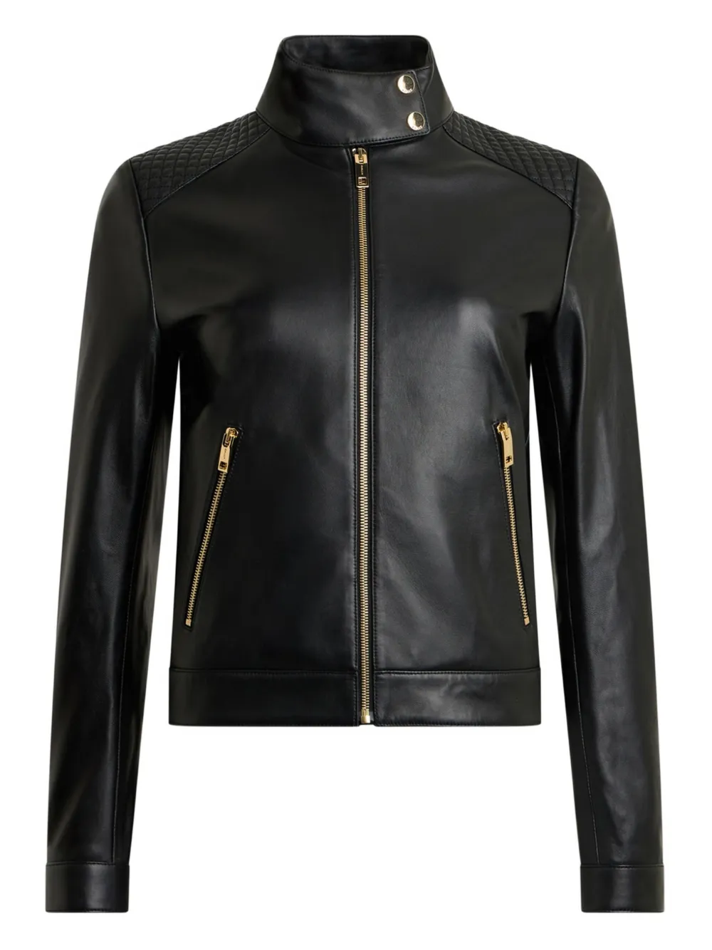 Bally Quilted Leather Jacket In Black