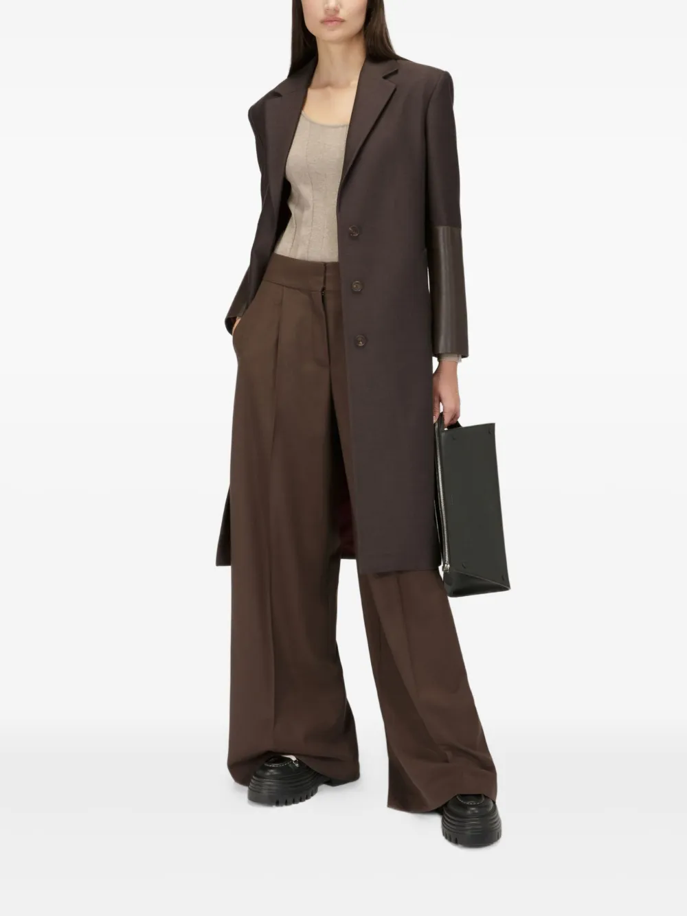 Bally side-button ribbed-knit top Beige